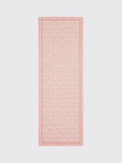 Tory Burch T Monogram Floral Scarf In Pink