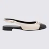 TORY BURCH TORY BURCH WHITE AND BLACK FLATS