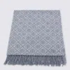 Tory Burch Grey Wool Scarf In Gray