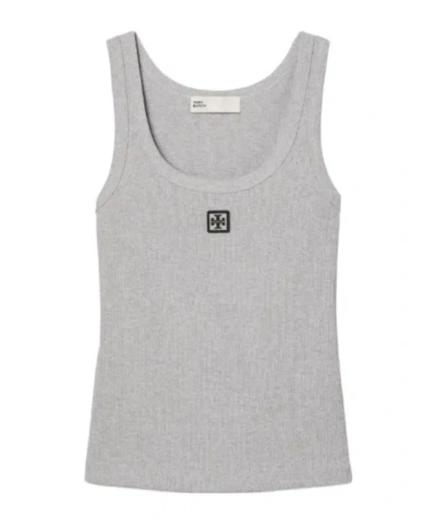 Tory Burch Scoop Logo Tank Top In Purple
