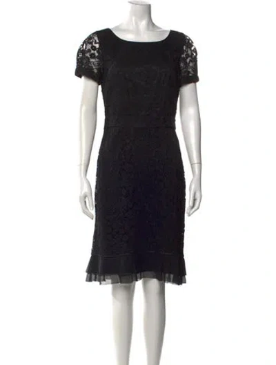 Pre-owned Tory Burch Scoop Neck Knee-length Dress In Black