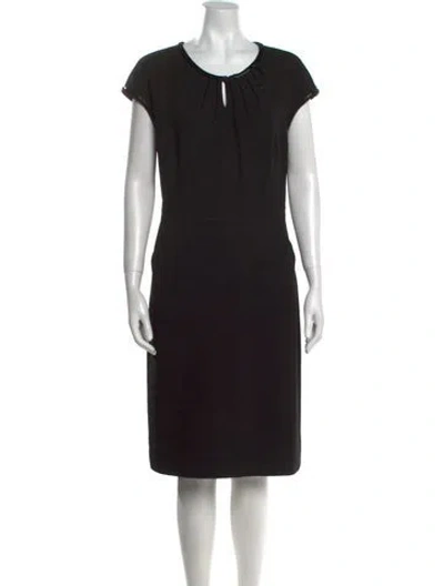 Pre-owned Tory Burch Scoop Neck Knee-length Dress In Black