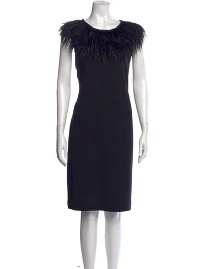Pre-owned Tory Burch Scoop Neck Knee-length Dress In Black