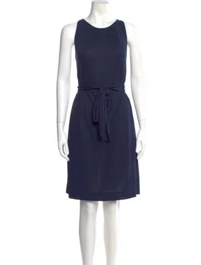 Pre-owned Tory Burch Scoop Neck Knee-length Dress In Blue