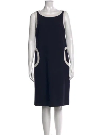 Pre-owned Tory Burch Scoop Neck Knee-length Dress In Blue