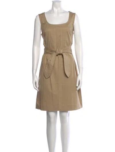 Pre-owned Tory Burch Scoop Neck Knee-length Dress In Brown