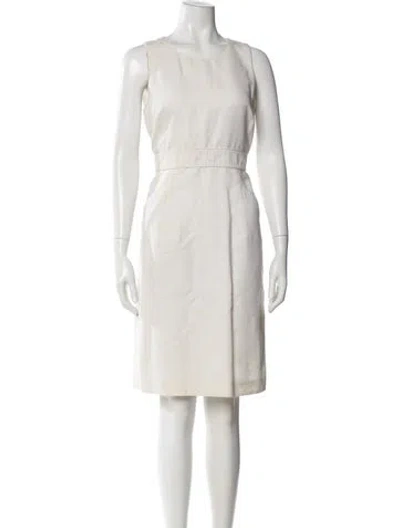 Pre-owned Tory Burch Scoop Neck Knee-length Dress In Neutral