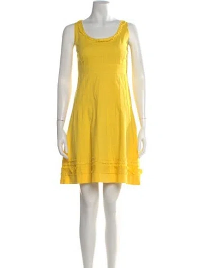 Pre-owned Tory Burch Scoop Neck Knee-length Dress In Yellow