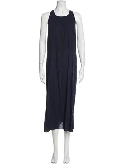 Pre-owned Tory Burch Scoop Neck Long Dress In Blue