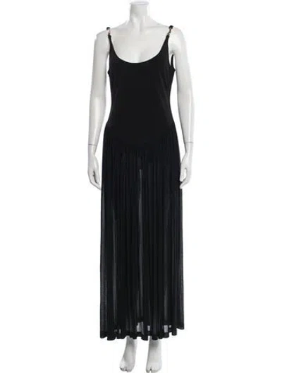 Pre-owned Tory Burch Scoop Neck Long Dress W/ Tags In Black