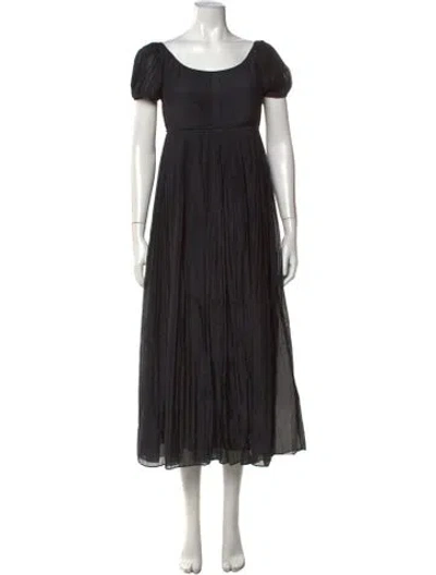 Pre-owned Tory Burch Scoop Neck Midi Length Dress In Black