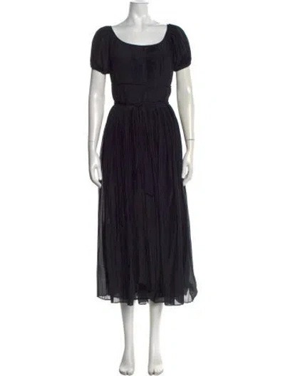 Pre-owned Tory Burch Scoop Neck Midi Length Dress W/ Tags In Black
