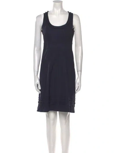 Pre-owned Tory Burch Scoop Neck Mini Dress In Blue