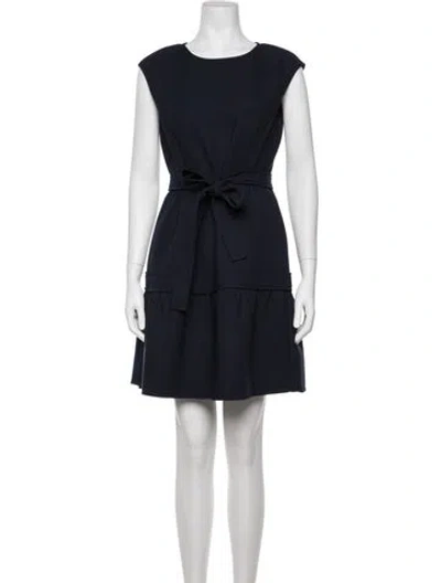 Pre-owned Tory Burch Scoop Neck Mini Dress In Blue