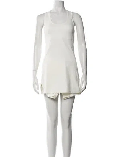 Pre-owned Tory Burch Scoop Neck Mini Dress In Gray