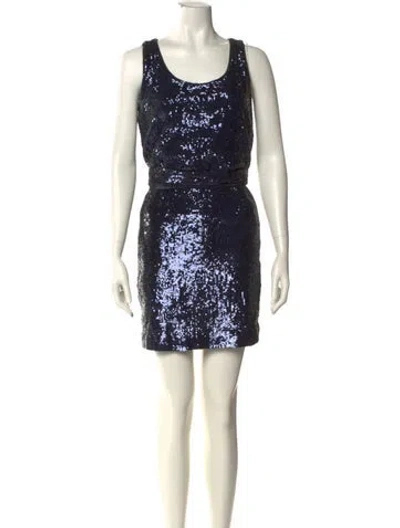 Pre-owned Tory Burch Scoop Neck Mini Dress In Multi