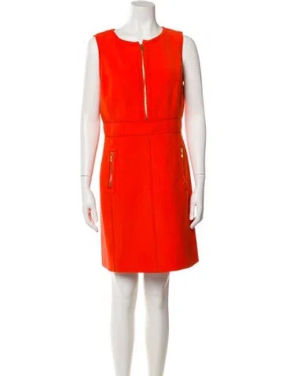 Pre-owned Tory Burch Scoop Neck Mini Dress In Orange
