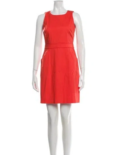 Pre-owned Tory Burch Scoop Neck Mini Dress In Orange