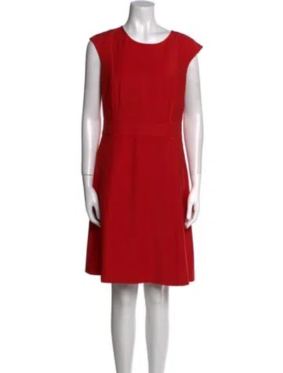Pre-owned Tory Burch Scoop Neck Mini Dress In Red