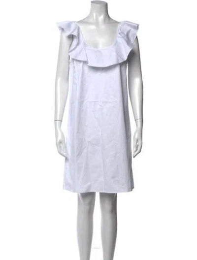 Pre-owned Tory Burch Scoop Neck Mini Dress W/ Tags In White