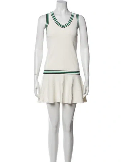 Pre-owned Tory Burch Scoop Neck Mini Dress In White