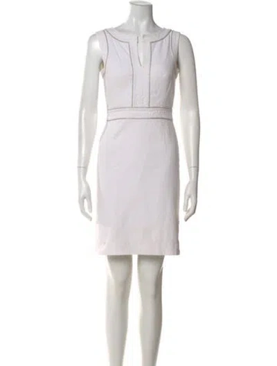Pre-owned Tory Burch Scoop Neck Mini Dress In White