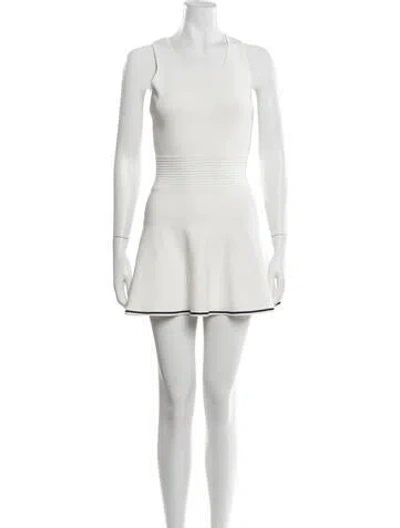 Pre-owned Tory Burch Scoop Neck Mini Dress In White