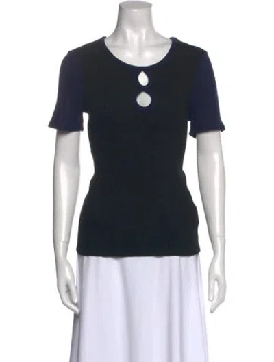 Pre-owned Tory Burch Scoop Neck Short Sleeve T-shirt In Multi