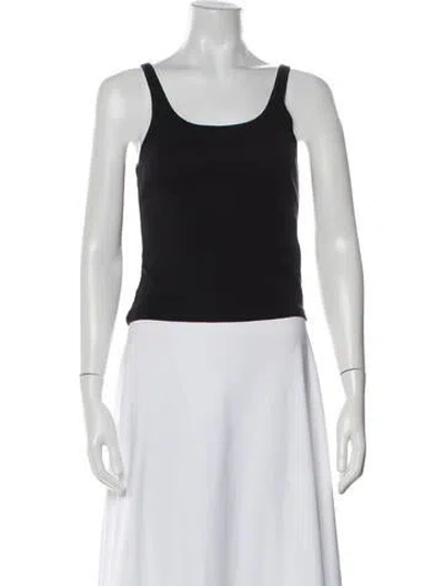 Pre-owned Tory Burch Scoop Neck Sleeveless Crop Top In Gray