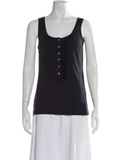 Pre-owned Tory Burch Scoop Neck Sleeveless Top In Purple