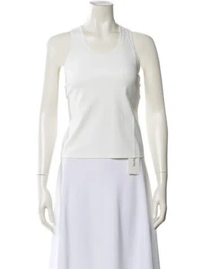 Pre-owned Tory Burch Scoop Neck Sleeveless Top W/ Tags In White