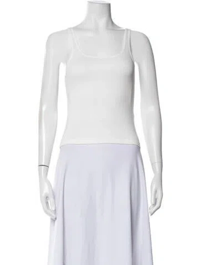 Pre-owned Tory Burch Scoop Neck Sleeveless Top W/ Tags In White