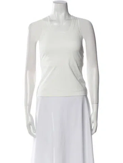 Pre-owned Tory Burch Scoop Neck Sleeveless Top In White