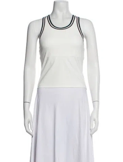 Pre-owned Tory Burch Scoop Neck Sleeveless Top In White