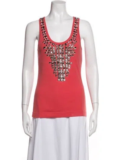Pre-owned Tory Burch Scoop Neck Sleeveless Top In White