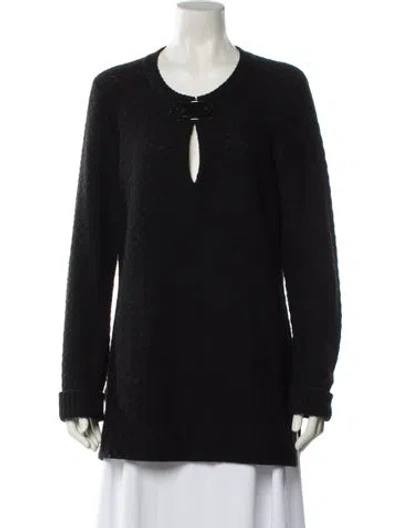Pre-owned Tory Burch Scoop Neck Sweater In Black