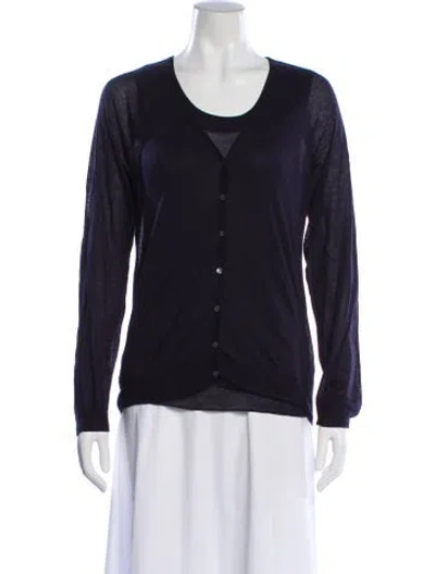 Pre-owned Tory Burch Scoop Neck Sweater In Blue