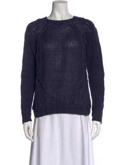 Pre-owned Tory Burch Scoop Neck Sweater In Blue