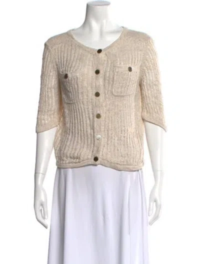 Pre-owned Tory Burch Scoop Neck Sweater In Neutral
