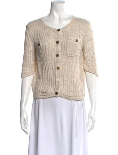 Pre-owned Tory Burch Scoop Neck Sweater In Neutrals
