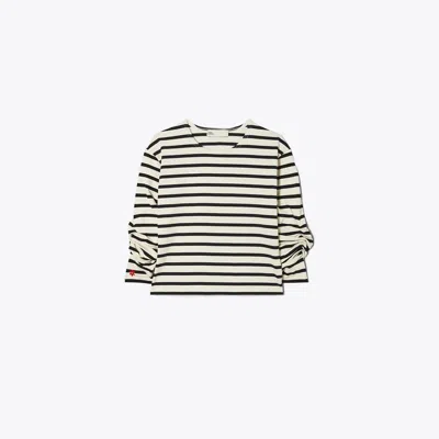 TORY BURCH SCRUNCHED SLEEVE T-SHIRT