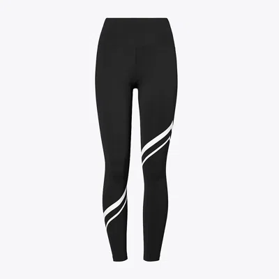 Tory Burch Sculpt Diagonal Chevron Legging In Sport Black
