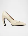 Tory Burch 90mm Sculpted Peep-toe Pumps In Light Chai