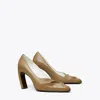 Tory Burch 90mm Sculpted Peep-toe Pumps In Soft Acorn