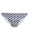 Tory Burch Printed Pearls Bikini Bottom In Blue Candy Dots