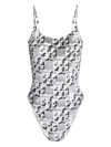Tory Burch One Piece Stretched Swimsuit In New Ivory Pixel
