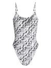 Tory Burch One Piece Stretched Swimsuit In New Ivory Pixel