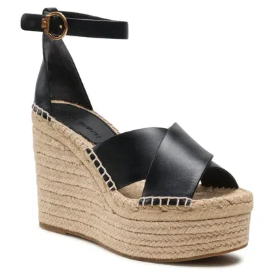 Tory Burch Selby 105mm Wedge Espadrille Sandal In Black