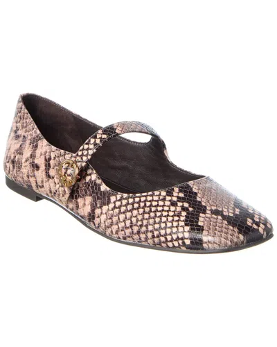 Tory Burch Selby Mary Jane Snake-embossed Leather Ballet Flat In Multi