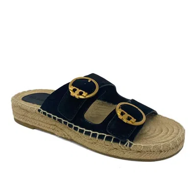 Tory Burch Selby Two-band Espadrille Slide In Black